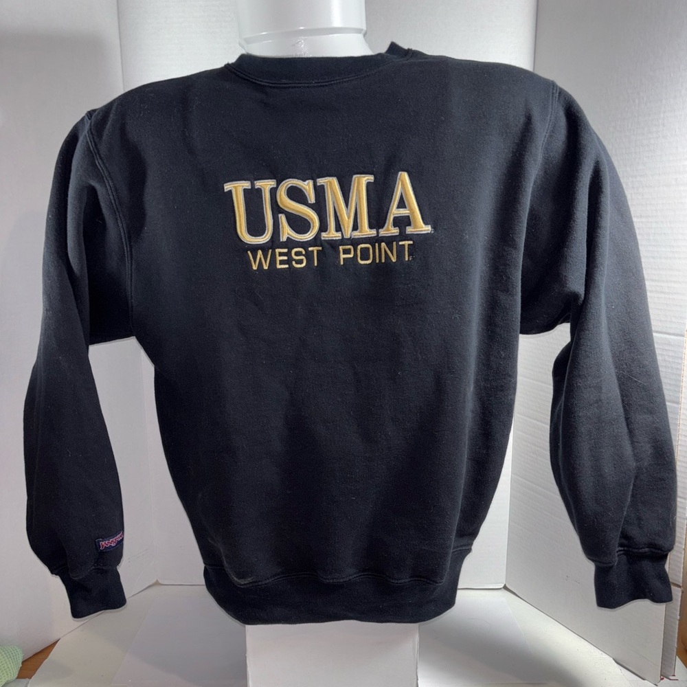Vintage Y2K Men’s Small USMA West Point Army Crewneck Sweatshirt Black Jansport